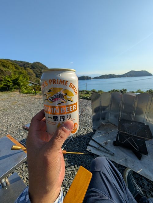 良い天気の上蒲刈島 かじかじテラスcampfield ソロキャンプ 区画サイト ともっちさんのキャンプブログ CAMPiii（キャンピー） -キャンプ専用SNS キャンプのすべてがここに集まる-