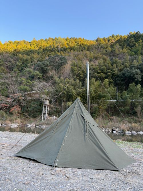 薪ストーブ🔥のある軍幕キャンプ🪖 前川キャンプ場 ソロキャンプ フリーサイト camping roll♪さんのキャンプブログ CAMPiii（キャンピー） -キャンプ専用SNS キャンプのすべてがここに集まる-