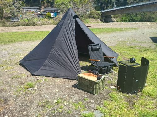 もう夏？の夜勤明けキャンプ 角田大橋河川敷 ソロキャンプ フリーサイト ウエィダーさんのキャンプブログ CAMPiii（キャンピー） -キャンプ専用SNS キャンプのすべてがここに集まる-