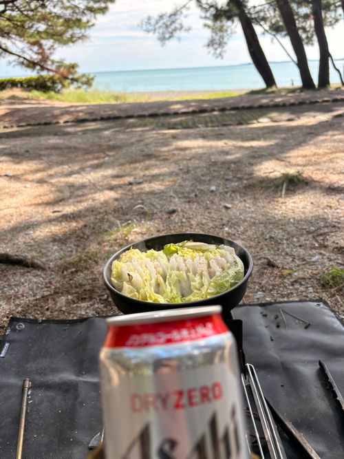 海音（波の音）&times;焚き火 大神子海岸 ソロキャンプ フリーサイト Camp 'n'g  Roll♪🏁さんのキャンプブログ CAMPiii（キャンピー） -キャンプ専用SNS キャンプのすべてがここに集まる-