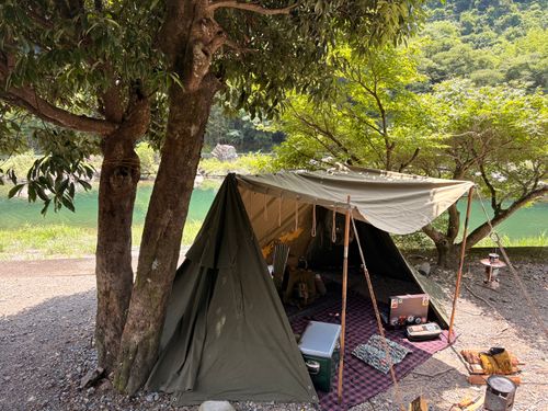 i.j.天幕🇯🇵＆ポ軍🇵🇱パップテント🏕️ 前川キャンプ場 ソロキャンプ フリーサイト Camp 'n'g  Roll♪🏁さんのキャンプブログ CAMPiii（キャンピー） -キャンプ専用SNS キャンプのすべてがここに集まる-