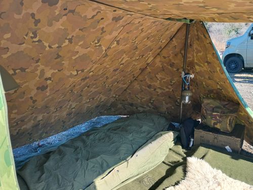 軍幕キャンプ納め 角田大橋河川敷 ソロキャンプ フリーサイト ウエィダーさんのキャンプブログ CAMPiii（キャンピー） -キャンプ専用SNS キャンプのすべてがここに集まる-