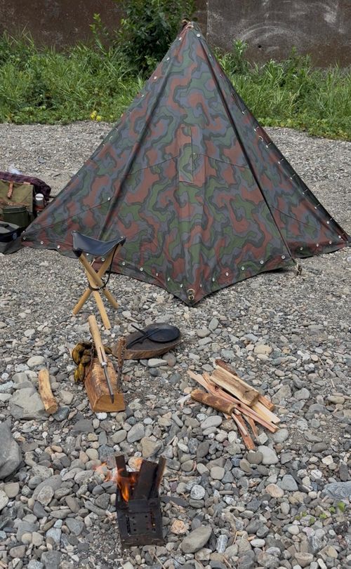 軍幕野営🪖〜ポ軍&times;ノルウェー軍camoⅡ〜⛺️ 前川キャンプ場 ソロキャンプ フリーサイト Camp 'n'g  Roll♪🏁さんのキャンプブログ CAMPiii（キャンピー） -キャンプ専用SNS キャンプのすべてがここに集まる-