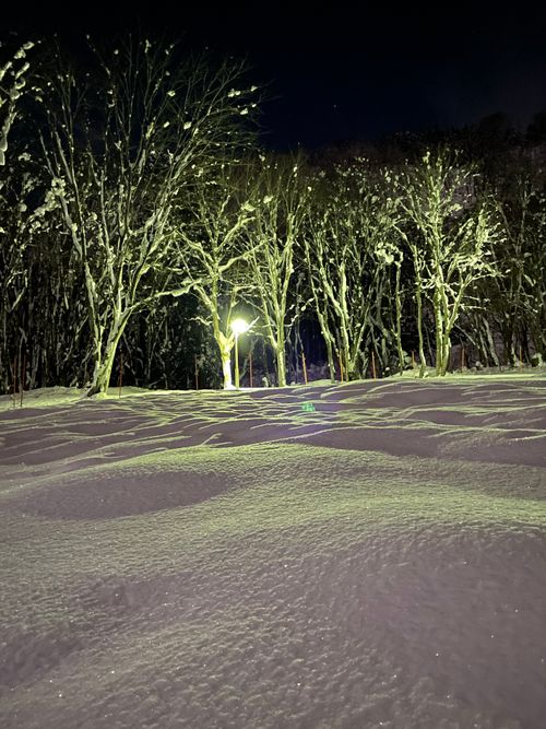 粉雪が満月にキラキラ光る露天風呂で缶ビールをプシュッ！今年のキャンプスタート！ とことん山キャンプ場 ファミリーキャンプ フリーサイト ロコCamp0828さんのキャンプブログ CAMPiii（キャンピー） -キャンプ専用SNS キャンプのすべてがここに集まる-