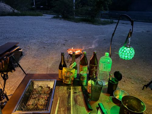 新幕初張りヨンヨンベースTC 月夜湖むつざわオートキャンプ場 ソロキャンプ フリーサイト P-yaさんのキャンプブログ CAMPiii（キャンピー） -キャンプ専用SNS キャンプのすべてがここに集まる-
