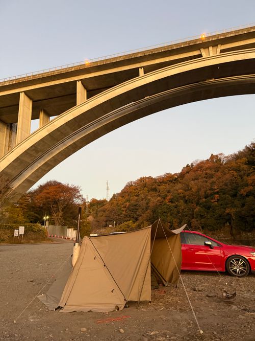 近場で冬キャン@ふたたびの橋 小倉橋下の河川敷 ソロキャンプ フリーサイト Takadaさんのキャンプブログ CAMPiii（キャンピー） -キャンプ専用SNS キャンプのすべてがここに集まる-