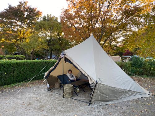 新幕から伊吹山を臨む グリーンパーク山東 ファミリーキャンプ 区画サイト だっちーさんのキャンプブログ CAMPiii（キャンピー） -キャンプ専用SNS キャンプのすべてがここに集まる-