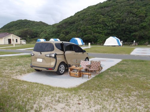 駐車スペースキャンプ🚗 島根県立石見海浜公園オートキャンプ場 はやぷささんのキャンプブログ CAMPiii（キャンピー） -キャンプ専用SNS キャンプのすべてがここに集まる-