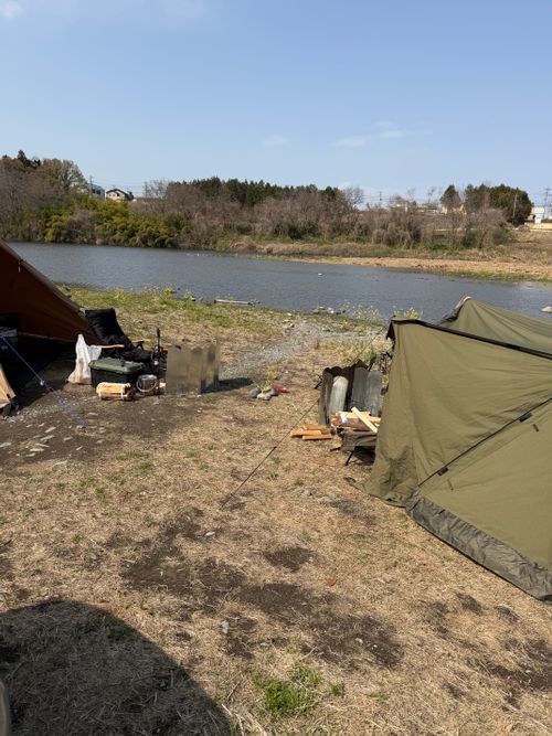 お盆以来師匠との内地キャンプ かわせみ河原 グループキャンプ フリーサイト けいたさんのキャンプブログ CAMPiii（キャンピー） -キャンプ専用SNS キャンプのすべてがここに集まる-