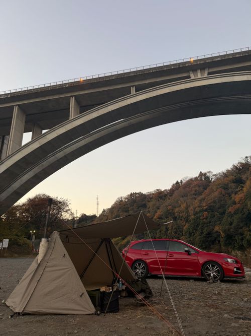 近場で冬キャン@ふたたびの橋 小倉橋下の河川敷 ソロキャンプ フリーサイト Takadaさんのキャンプブログ CAMPiii（キャンピー） -キャンプ専用SNS キャンプのすべてがここに集まる-