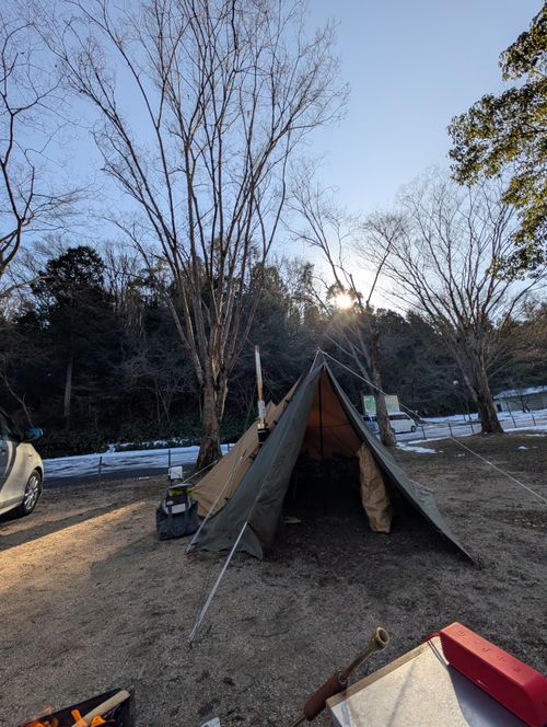 寒いねえ(^_^;) 岩倉ファームパークキャンプ場 ソロキャンプ フリーサイト ともっちさんのキャンプブログ CAMPiii（キャンピー） -キャンプ専用SNS キャンプのすべてがここに集まる-