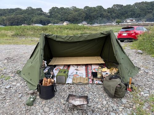 暑い日々終了後のいつもの場所でカムバキャン 八菅橋 ソロキャンプ フリーサイト Takadaさんのキャンプブログ CAMPiii（キャンピー） -キャンプ専用SNS キャンプのすべてがここに集まる-