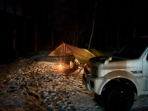 今シーズン初の雪中キャンプ。つーか氷中キャンプ。 飛騨荘川 一色の森キャンプ場 ソロキャンプ 区画サイト まっつんさんのキャンプブログ CAMPiii（キャンピー） -キャンプ専用SNS キャンプのすべてがここに集まる-