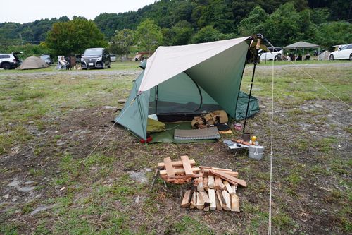 曇り徒歩ソロキャンプ 角田大橋河川敷 ソロキャンプ フリーサイト 週末スナフキンさんのキャンプブログ CAMPiii（キャンピー） -キャンプ専用SNS キャンプのすべてがここに集まる-