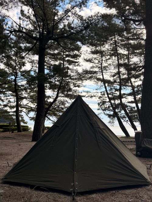 海音（波の音）&times;焚き火 大神子海岸 ソロキャンプ フリーサイト Camp 'n'g  Roll♪🏁さんのキャンプブログ CAMPiii（キャンピー） -キャンプ専用SNS キャンプのすべてがここに集まる-