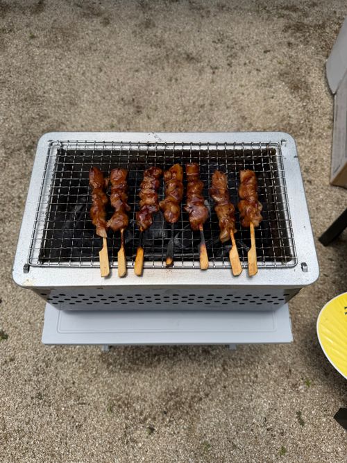 カインズ角型七輪で焼き鳥！ ファミリーキャンプ フリーサイト けいさんのキャンプブログ CAMPiii（キャンピー） -キャンプ専用SNS キャンプのすべてがここに集まる-