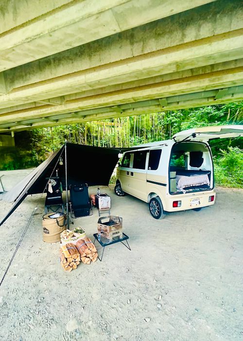 まさかの事件連発⚠️ 梅雨らしく？久しぶりの車中泊おじキャン△ in 阿武川河川敷 〜 CAMP NO.197 ソロキャンプ フリーサイト おじキャン△さんのキャンプブログ CAMPiii（キャンピー） -キャンプ専用SNS キャンプのすべてがここに集まる-