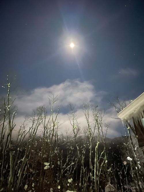 CAMPiii(キャンピー) ロコCamp0828さんのキャンプブログ 粉雪が満月にキラキラ光る露天風呂で缶ビールをプシュッ!今年のキャンプスタート! とことん山キャンプ場