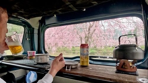 CAMPiii（キャンピー） HOTさんのキャンプブログ 春の嵐！！車中飯で🌸花見🌸が快適。竹の子ご飯で春を満喫。 
