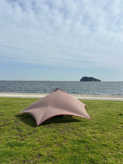 連休取れずに朝からデイキャン うみかぜ公園 ソロキャンプ フリーサイト Genさんのキャンプブログ CAMPiii（キャンピー） -キャンプ専用SNS キャンプのすべてがここに集まる-