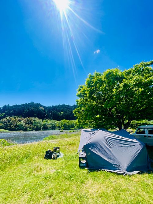 のんびりマッタリ&hellip;GW明け連泊おじうさキャン△ in 阿武川河川公園キャンプ場 〜 CAMP NO.190 阿武川河川公園 ソロキャンプ ファミリーキャンプ フリーサイト おじキャン△さんのキャンプブログ CAMPiii（キャンピー） -キャンプ専用SNS キャンプのすべてがここに集まる-