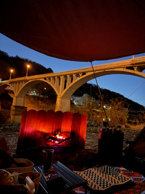 近場で冬キャン@ふたたびの橋 小倉橋下の河川敷 ソロキャンプ フリーサイト Takadaさんのキャンプブログ CAMPiii（キャンピー） -キャンプ専用SNS キャンプのすべてがここに集まる-