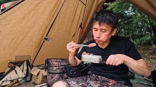 【お盆デイキャンプ】ファミリーだらけの中、ソロは俺1人&hellip;冷たい視線が痛すぎる🤣｜炭火で焼くステーキが最高！山城町森林公園キャンプ場 ソロキャンプ HOTさんのキャンプブログ CAMPiii（キャンピー） -キャンプ専用SNS キャンプのすべてがここに集まる-