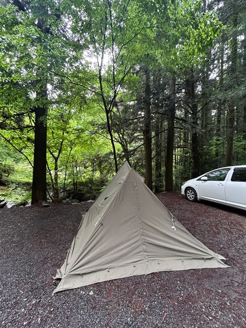 新緑キャンプ🏕 椿荘オートキャンプ場 ソロキャンプ 区画サイト Genさんのキャンプブログ CAMPiii（キャンピー） -キャンプ専用SNS キャンプのすべてがここに集まる-