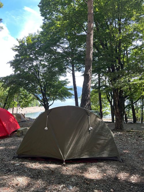 早朝SUP & 樹海ハイク🥾  本栖湖いこいの森キャンプ場 ソロキャンプ グループキャンプ 区画サイト Genさんのキャンプブログ CAMPiii（キャンピー） -キャンプ専用SNS キャンプのすべてがここに集まる-