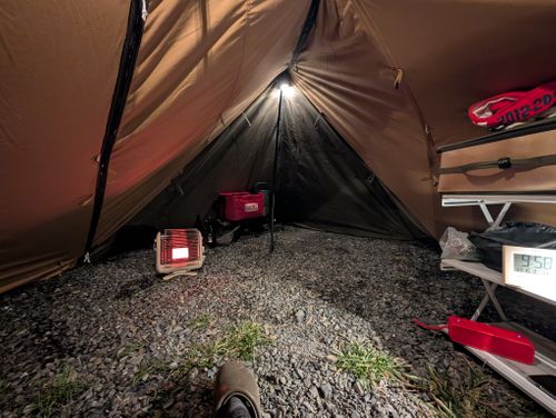 良い天気の上蒲刈島 かじかじテラスcampfield ソロキャンプ 区画サイト ともっちさんのキャンプブログ CAMPiii（キャンピー） -キャンプ専用SNS キャンプのすべてがここに集まる-