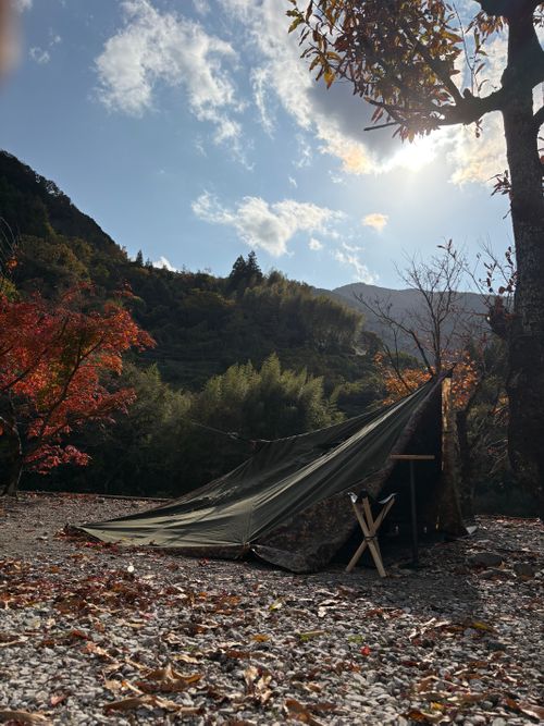 寒波にも負けずに軍幕も重ね着アレンジ【カモチラREISM】 徳島県 ソロキャンプ フリーサイト camping roll♪さんのキャンプブログ CAMPiii（キャンピー） -キャンプ専用SNS キャンプのすべてがここに集まる-