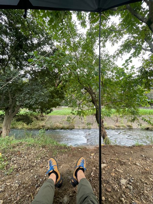原点回帰、清瀬徒歩キャン 清瀬金山緑地公園河原 ソロキャンプ フリーサイト もるがんさんのキャンプブログ CAMPiii(キャンピー) -キャンプ専用SNS キャンプのすべてがここに集まる-