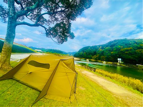 《秋》を楽しむ🐟おじうさキャン△ in 木屋川吉田河川公園 〜 CAMP NO.165 木屋川河川公園 ソロキャンプ ファミリーキャンプ フリーサイト おじキャン△さんのキャンプブログ CAMPiii（キャンピー） -キャンプ専用SNS キャンプのすべてがここに集まる-