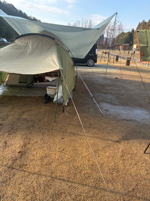 雨の中、ゆったり春キャンプ⛺️ ユニトピアささやまCAMP&VILLAGE 区画サイト kiyoさんのキャンプブログ CAMPiii（キャンピー） -キャンプ専用SNS キャンプのすべてがここに集まる-