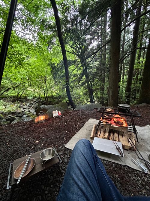 新緑キャンプ🏕 椿荘オートキャンプ場 ソロキャンプ 区画サイト Genさんのキャンプブログ CAMPiii（キャンピー） -キャンプ専用SNS キャンプのすべてがここに集まる-