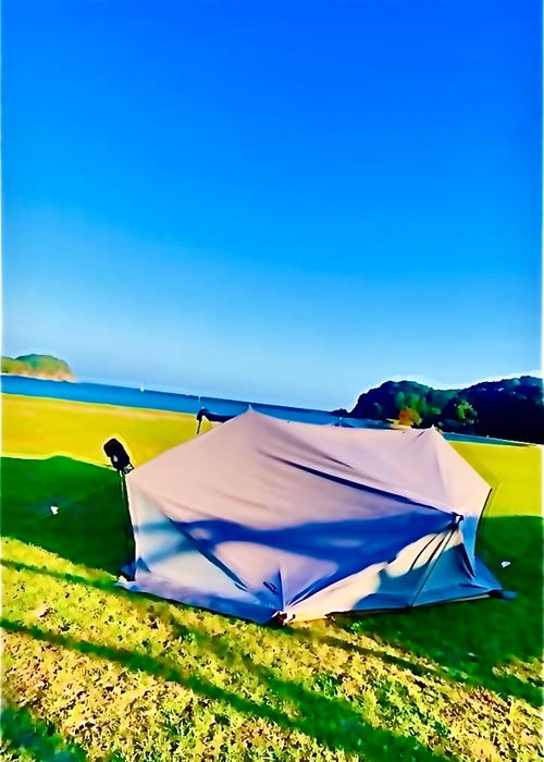 あずきちゃんとラブラブ💓おじ🐰キャン△ in 阿川ほうせんぐり海浜公園 〜 CAMP NO.219 阿川ほうせんぐり海浜公園 ソロキャンプ ファミリーキャンプ フリーサイト おじキャン△さんのキャンプブログ CAMPiii（キャンピー） -キャンプ専用SNS キャンプのすべてがここに集まる-