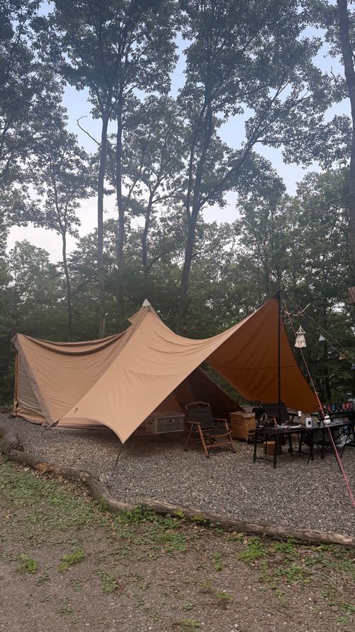避暑地の森の中でキャンプ CAMP&times;WOODS ファミリーキャンプ 区画サイト オートサイト moreAiさんのキャンプブログ CAMPiii（キャンピー） -キャンプ専用SNS キャンプのすべてがここに集まる-